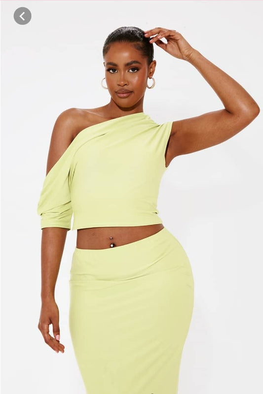 Shape Lime Slinky low rise maxi skirt 2 Piece