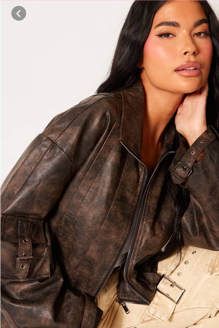 Petite washed Brown  Buckle detail Jacket.