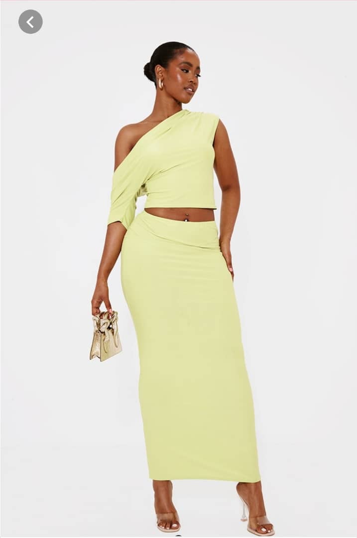 Shape Lime Slinky low rise maxi skirt 2 Piece